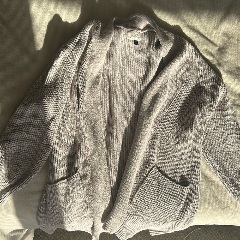 100% Cotton Light Purple/Beige Cardigan - Universal Thread Size M